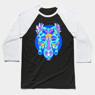 African Mask 1 - Blue Edition Baseball T-Shirt